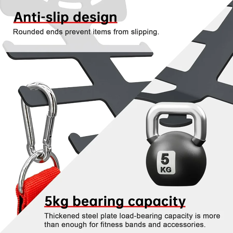 Exercise Resistance Band Rack, Resistance Bands Storage Hanger Gym Equipment Organizer Rack for Pull Up Bands, Multi-Purpose Gym