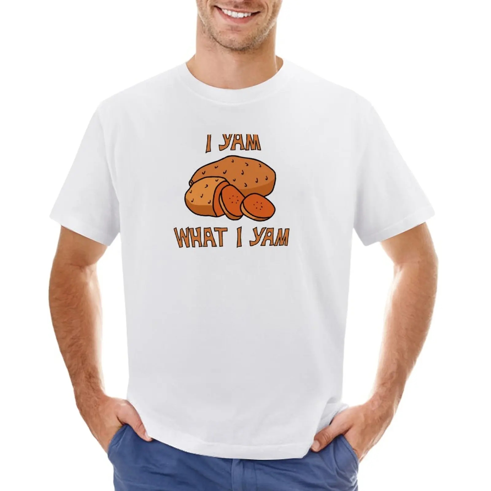 I Yam What I Yam T-Shirt Plus Size Top Oversize Blanks Magliette Grafiche Da Uomo