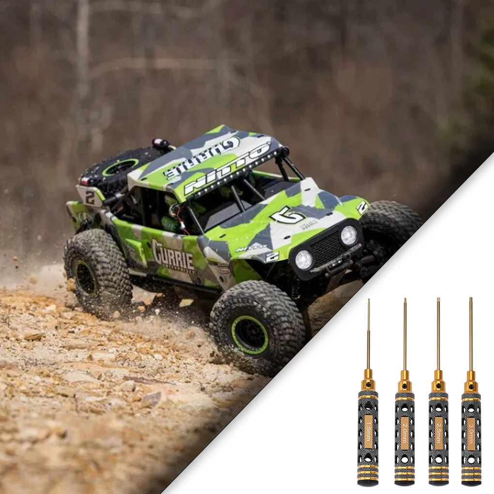 4pcs/Set Hexagon Screwdriver 1.5 2.0 2.5 3.0mm Quick Change Allen Key Hex Screws Wrench Tools for 1/8 1/10 RC Car SCX10 TRX4