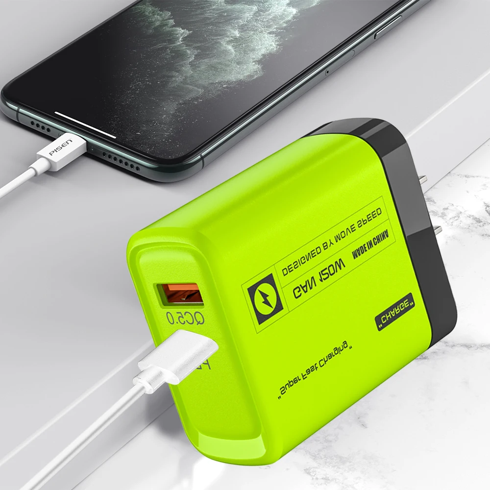 120W Fast Charging USB Charger Kit Green