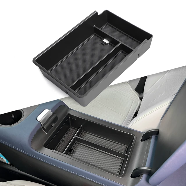 for Xpeng G6 Car Center Console Tray Armrest Storage Box Organizer Interior Accessories Stowing Tidying Black 1