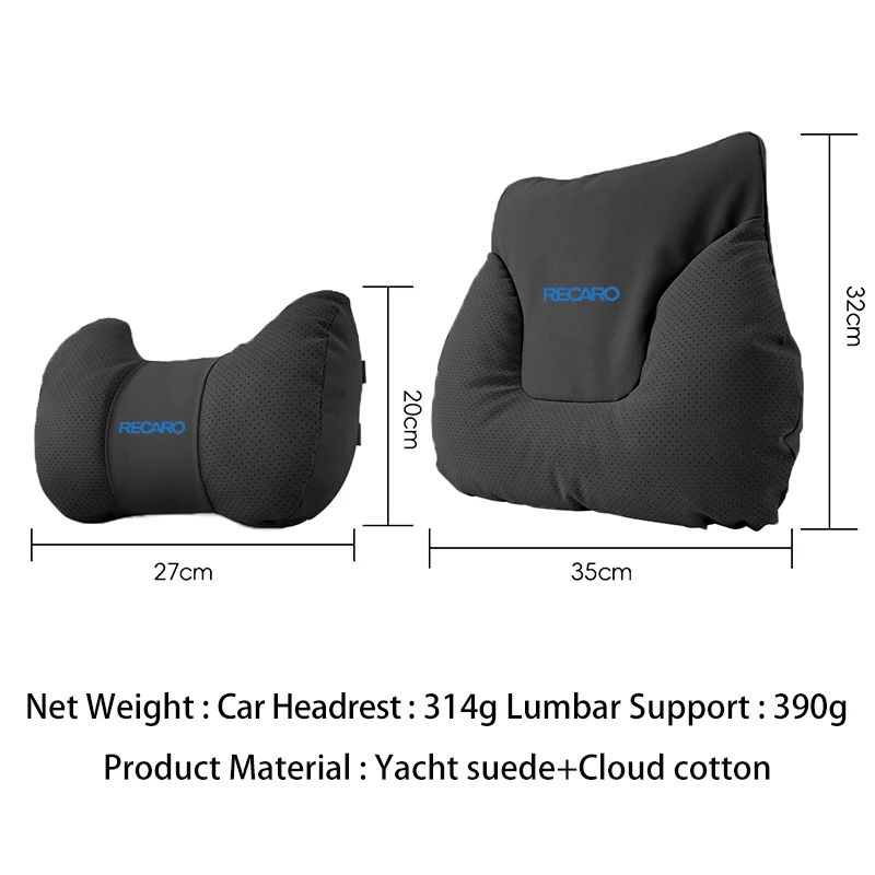 Ergonomic Headrest and Lumbar Support Seat Neck Pillow