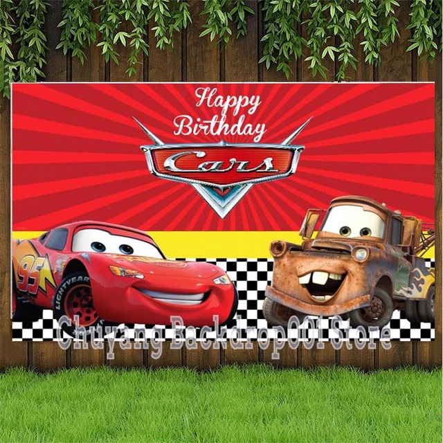 Disney Cars Mcqueen Backdrop Photography Vinyl Backdrops Boy Birthday Party  Decoration Christmas Background for Photo Studio