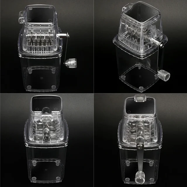 Multifunctional Manual Ice Crusher Mini Ice Shaver Chopper 1.25L Manual Snow Cone Smoothie Maker Ice Block Breaking Ice Machine 5