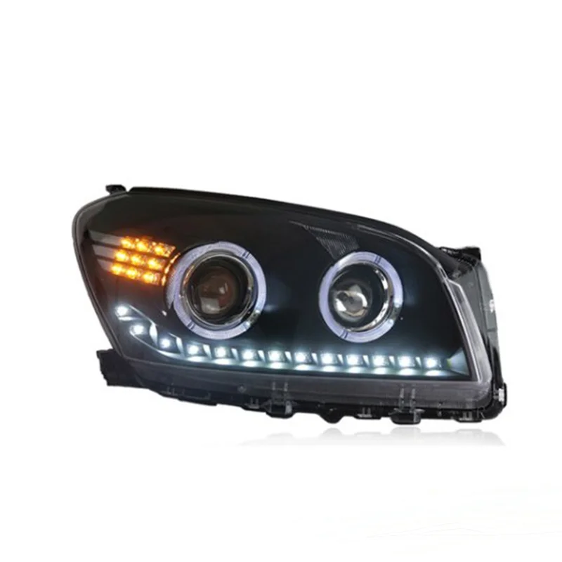Plug-and-Play Headlights For 2009-2012 Toyota RAV4 – Sleek Black Housing & Amber Reflectors, Driver & Passenger Side