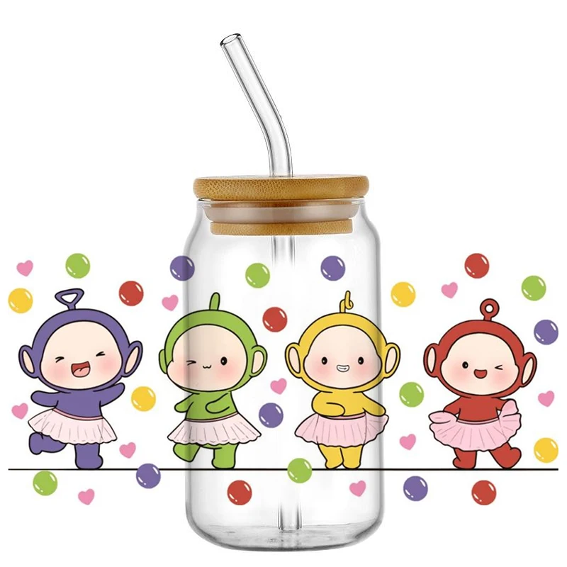 Minoso Cute Baby 3D UV DTF Cartoon Decal For 16oz Libbey Glass Can Cup High quality uvdtf Coffee Car Sticker