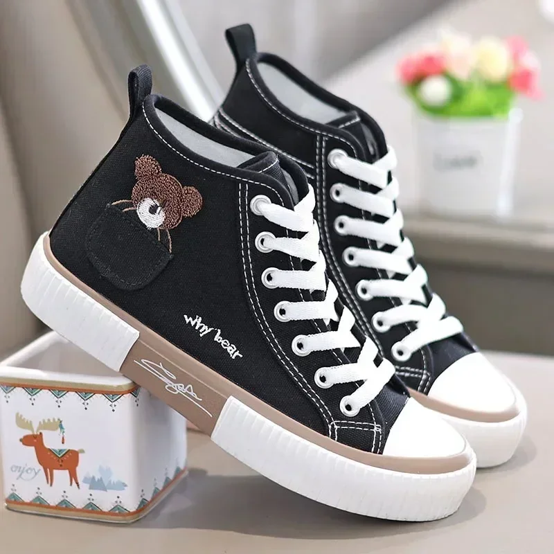 Canvas Shoes Black Shoes For Women Sneakers Casual Wear Black And