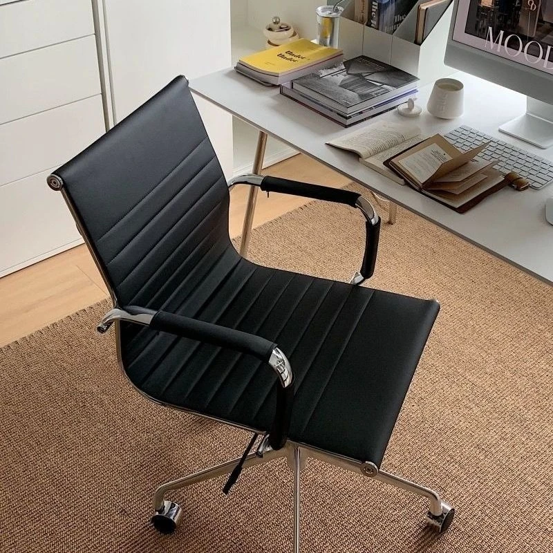 High Quality PU Leather Office Chair Natural Sponge Cushion Metal Armrest Aluminum Alloy Base Ergonomic Executive Meeting Chair