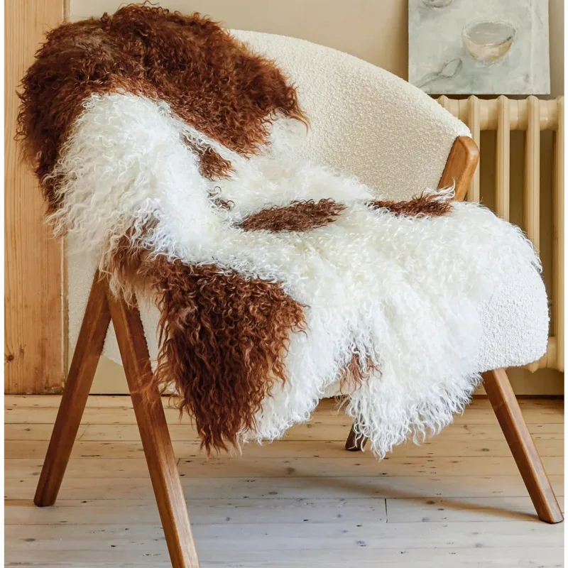 

Sheep Wool Sofa Cover Premium Rocking Chair Cushion Fur Integrated Carpet First-Class Wool Mat Soft Balcony Bay Window Pad