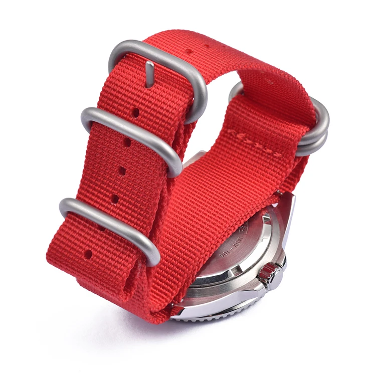 Military Style Woven Nylon Watch Band with Stainless Steel Buckle - Universal Replacement Strap