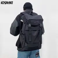 Trendy Hip Hop High-capacity Korean Men Backpack Streetwear Outdoors Travel Bags Women Grunge Y2k Backpacks All Match Japanese 1