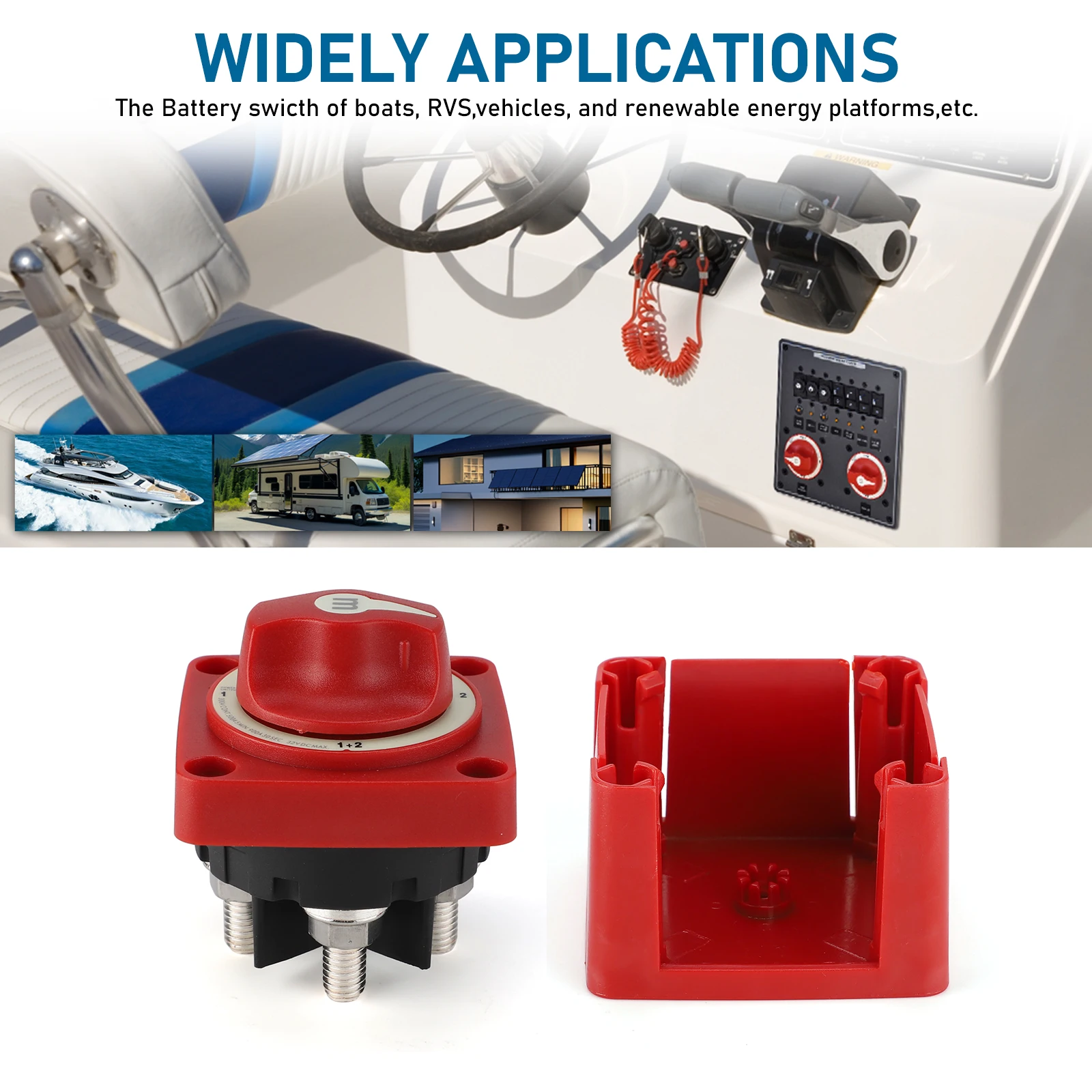 Marine Boat Car 12V/24V Battery Isolator Switch Di... – Vicedeal - Foto 3