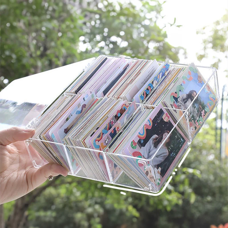 Ins Kpop Photocard Storage Box Acrylic Photo Card Collection