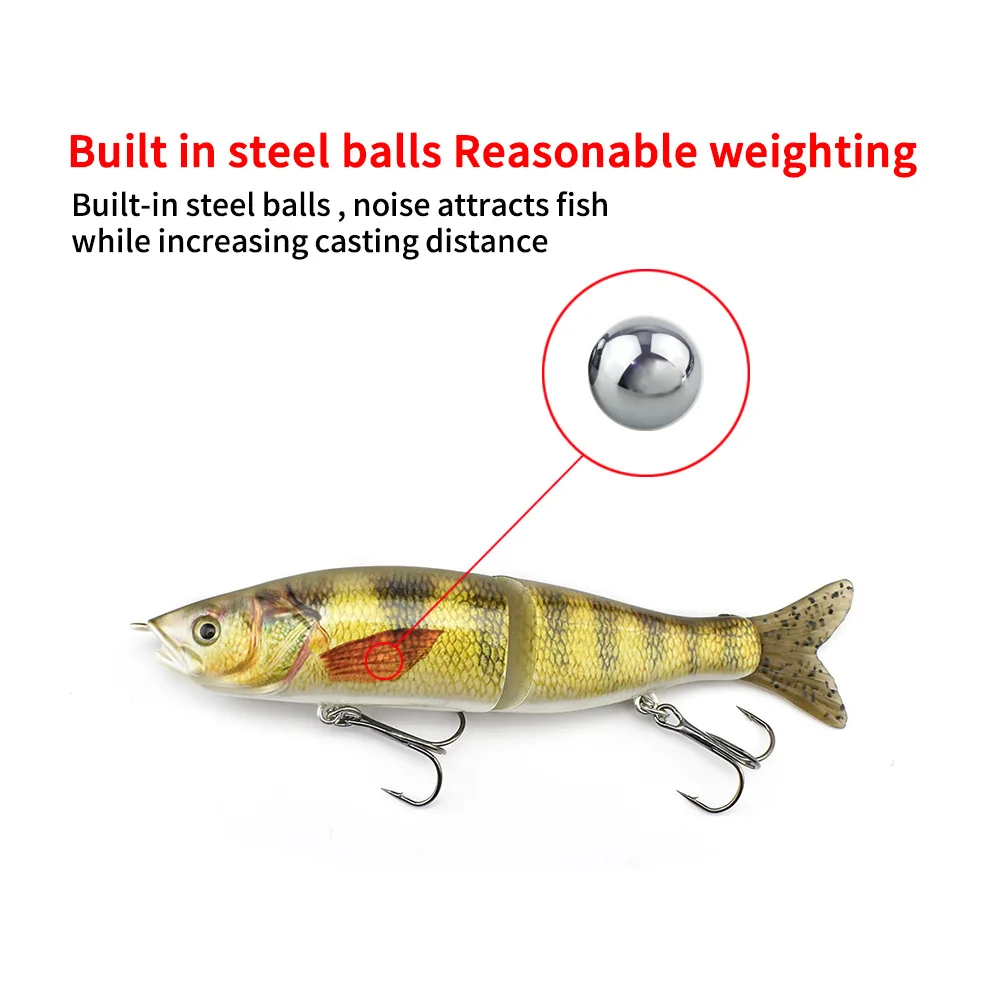 Glide Bait 155mm /47.4g Multi Jointed Sinking Swimbait Hard Body with Soft  Tails Swim Bait Glide Shad Pike Lure Fishing Tackle - AliExpress