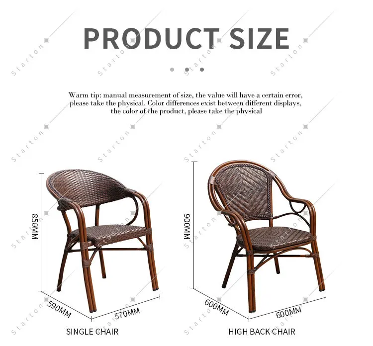 2023 Best Price Outdoor Furniture Bistro Patio Party Table and Chair Wicker Rattan Dining Table Set Rattan Garden Cha