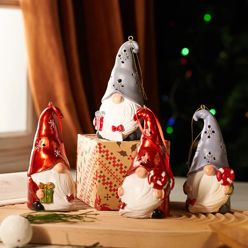 

Christmas crafts dwarf dwarf faceless old man Christmas tree decorations pendant resin ornaments