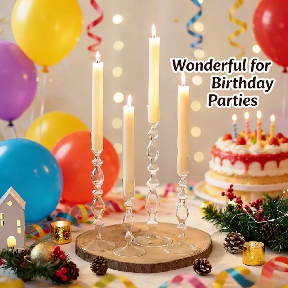 Elegant 4-Piece Candle Holder Set for Modern Decor and Events