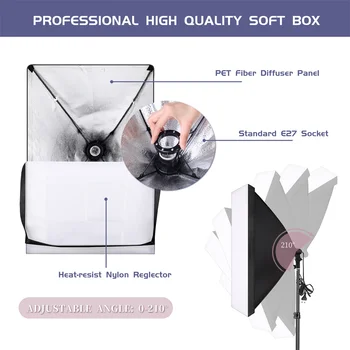 Photography Softbox Lighting Kit 50x70CM LED Round UFO Lamp Professional Continuous Light System Equipment For Photo Studio 4