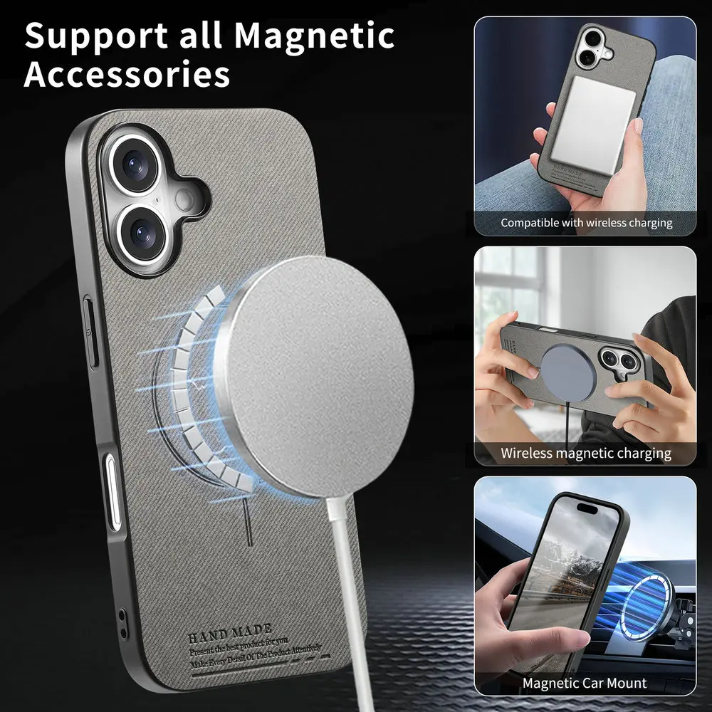 Luxury Leather Magnetic Back Case for Motorola Edge Series Smartphones