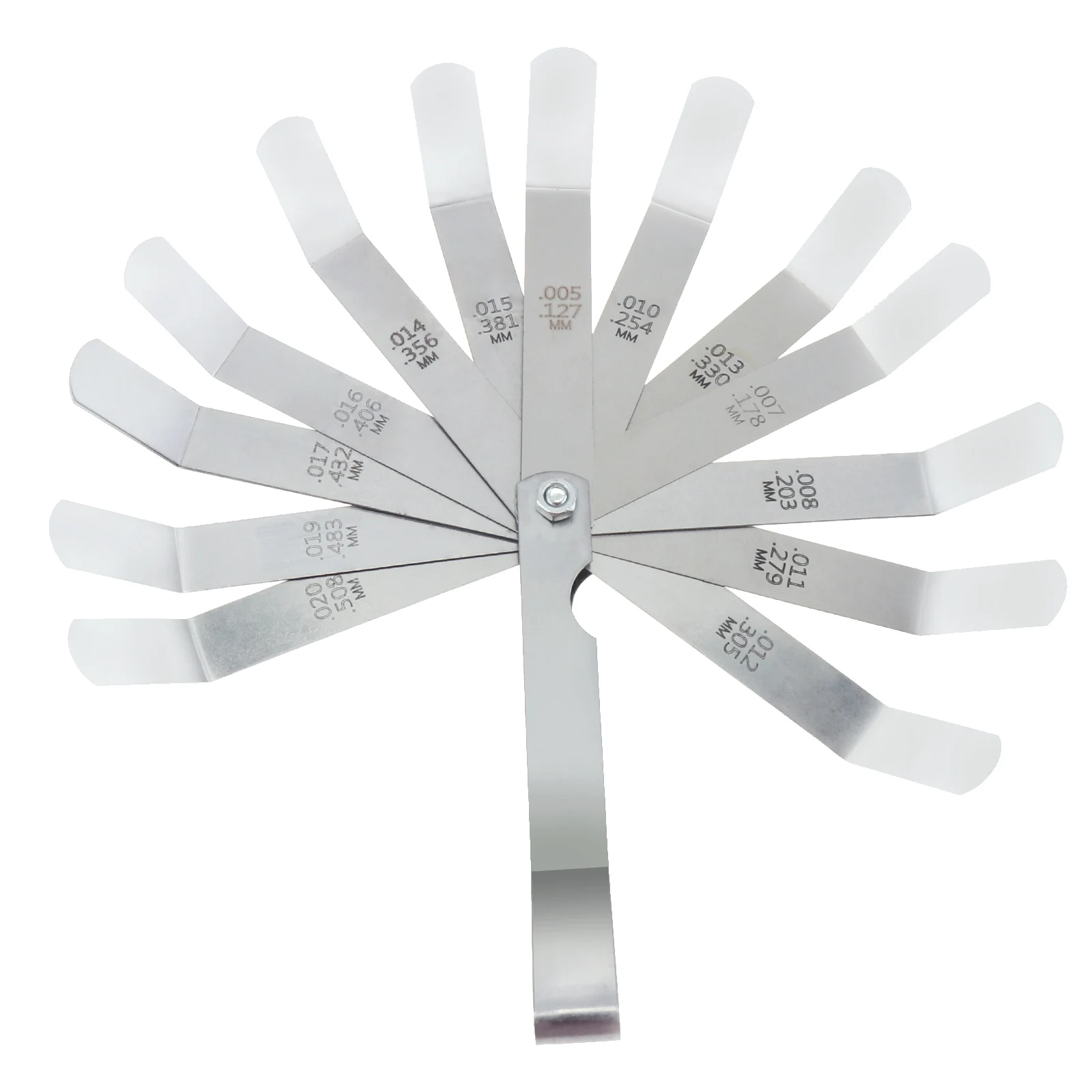 Gap Gage Feeler Gauge 0.127-0.508mm Metric Stainless Steel High Precision Monolithic Valve Plug Thickness Gauge Measuring Tool