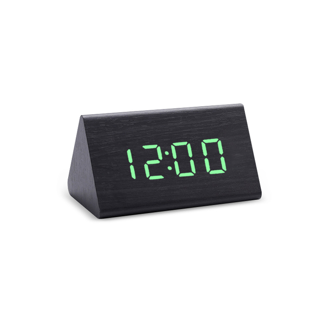 Clock LED Wooden Alarm Clock Table Sound Control Electronic Clocks Desktop USB/AAA Powered Desperadoes Home Table Decor