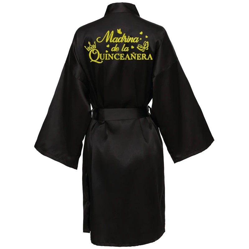 Mis15 Años Robe 15 Years Girl Birthday Party Robes Quinceanera Robe Mis XV Bathrobe Silkly Nightgown
