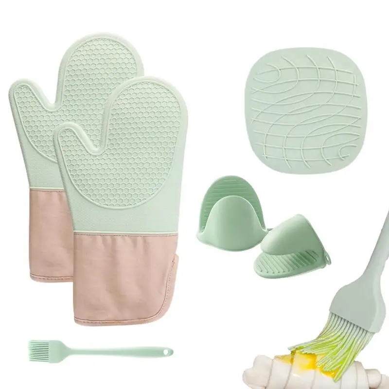 

Mittens For Baking Heat Resistant Mittens Multi-Function Mitts With Heat Insulation Frying Utensils Kitchen utensil mitters