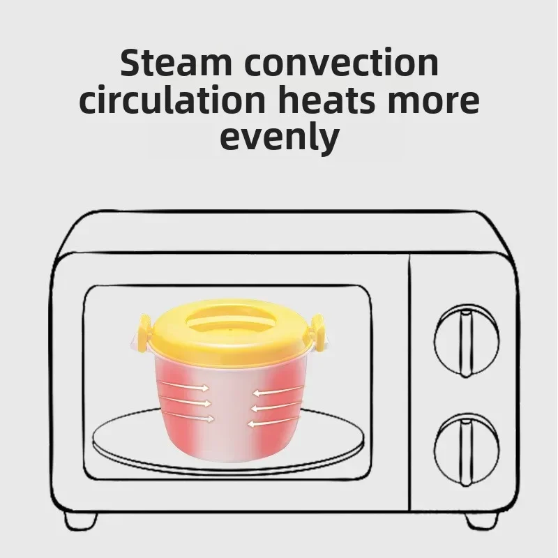 Microwave Rice Cooker Steamer Pot Pastamaker Oven Veggie Cookware Cooking Soup Pressure Pots Bowl Micro Vegetable Container microwave oven box
