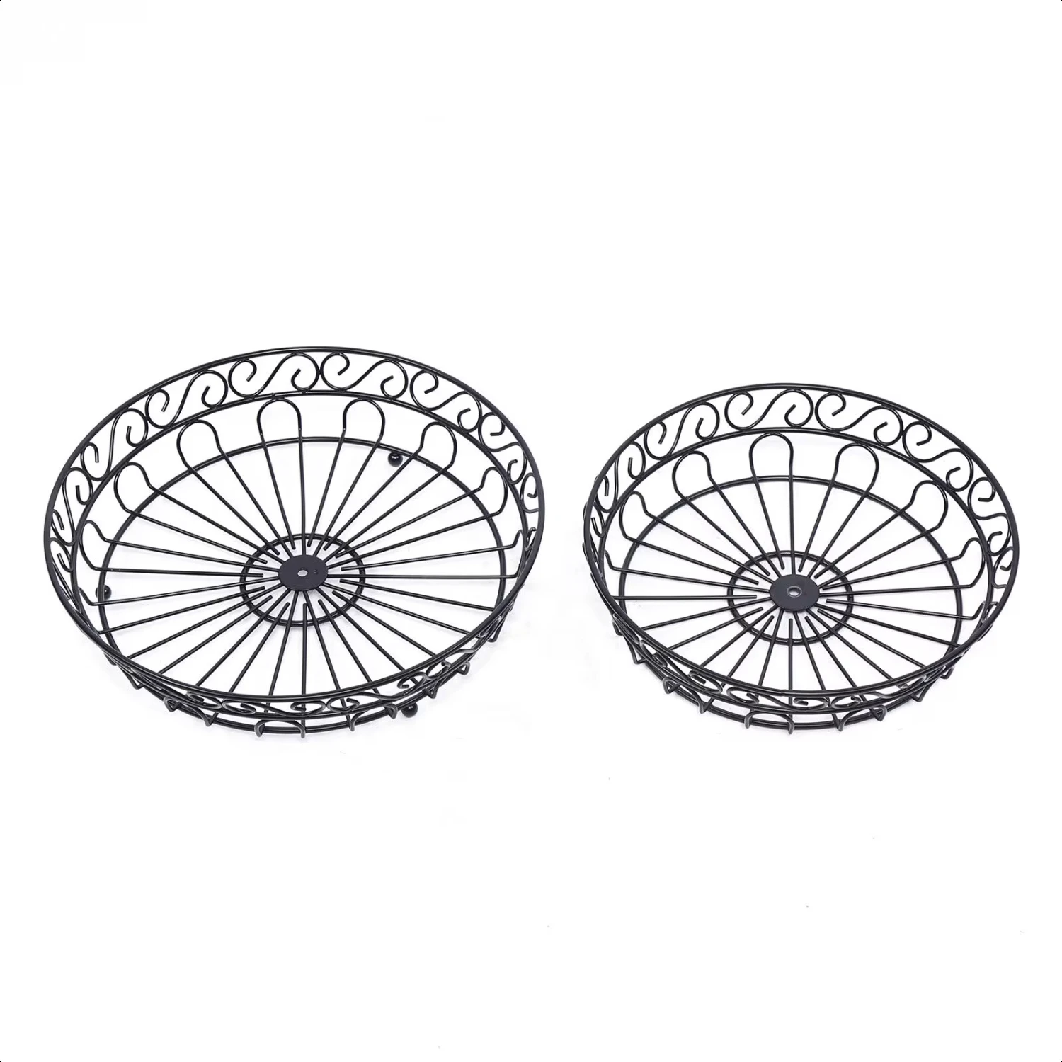 2 Tier Fruit Bowl Tray Countertop Holder Iron Stand Vegetable Snack Rack