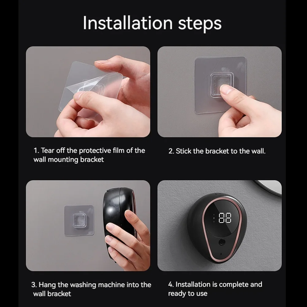 Wall-mounted Automatic Foam Soap Dispenser 300ML Touchless Rechargeable Sensor Soap Dispenser for Bathroom Kitchen Office