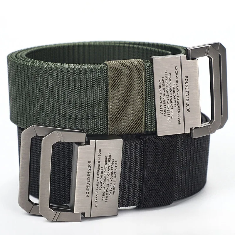 Automatic Buckle Metal Belt for Men & Women Canvas Nylon Webbing Strap Casual Outdoor Sports Belt for Students