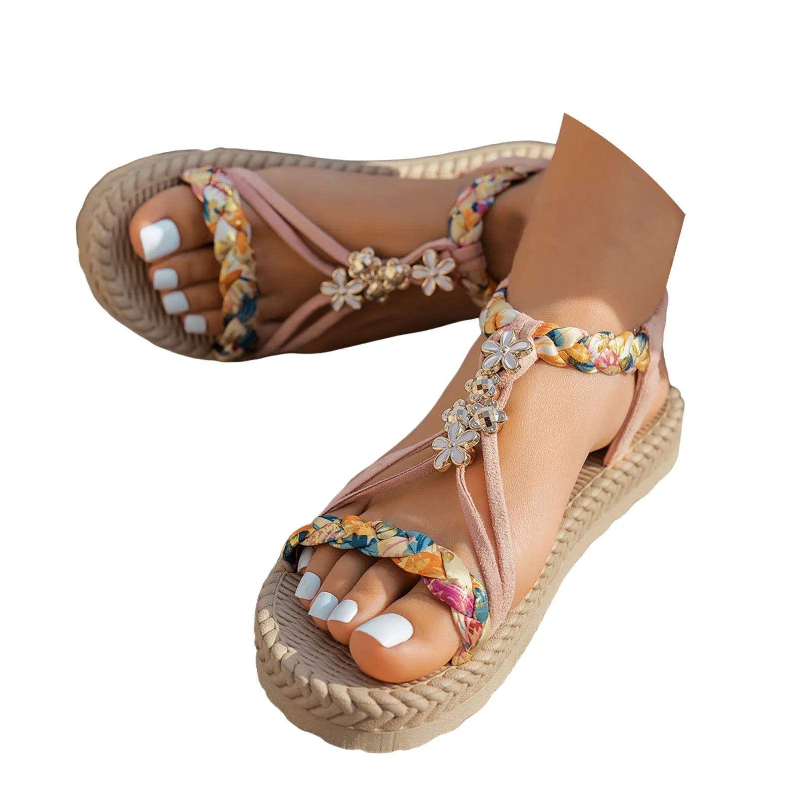 Women’s Braided Flat Beach Sandals 3