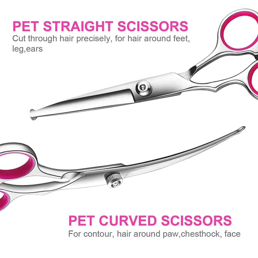 Dog Grooming Scissors Dog Grooming Scissors Kit Professional with Safety Round Tips For Dogs Cat Pet At Home