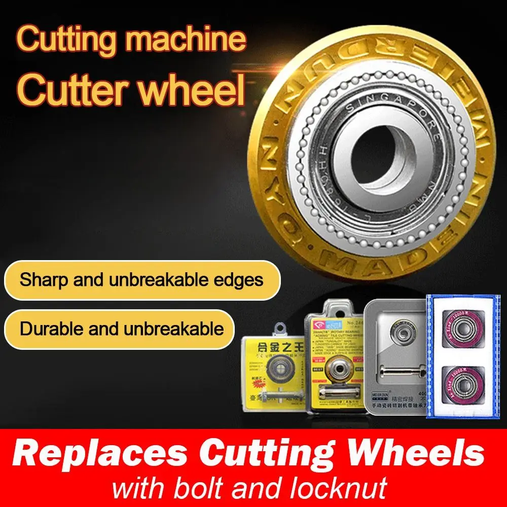 New Alloy Carbide Tile Cutter Wheel With Bolt Lock Nut Manual Tile Cutter 22MM Ceramic Tile Cutter Manual Tile Cutting Machine