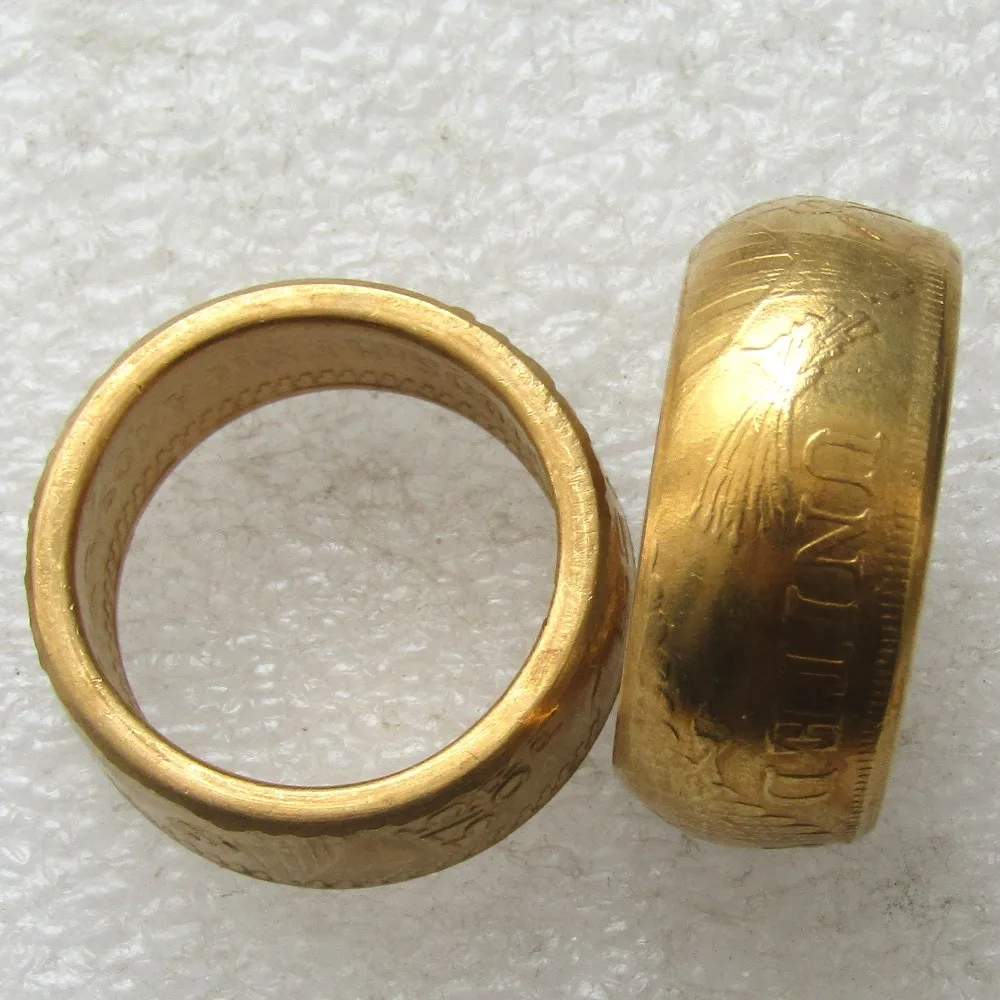 

United States Coins 1804 Draped Bust Gold Plated Dollar Letter Edge Coin Ring Handmade In Sizes 9-16