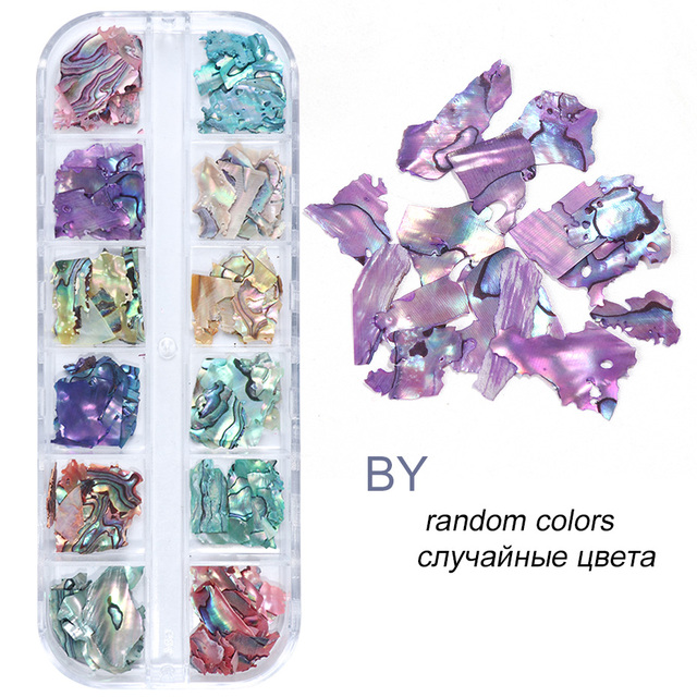 Abalone Shell Slices Nail Art Decorations 3D Broken Sea Shell Stone Flakes Aurora Charms Nails Accessories Manicure TRBY