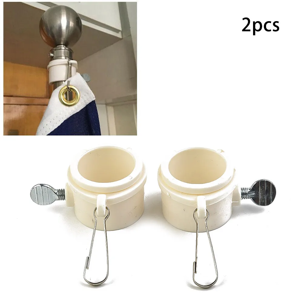 

Part Flagpole Ring Room Holder Rotating 1\\\\\\\" Dia Clamp Clips Flag Pole Garden Grommets Home Mounting Durable Hot