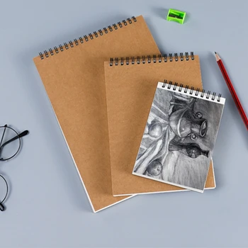 A5 A6 Bobina a spirale vintage Carta da disegno Pittura Graffiti Copertina rigida Flip verticale Quaderno per schizzi Notebook Materiale scolastico per ufficio 1