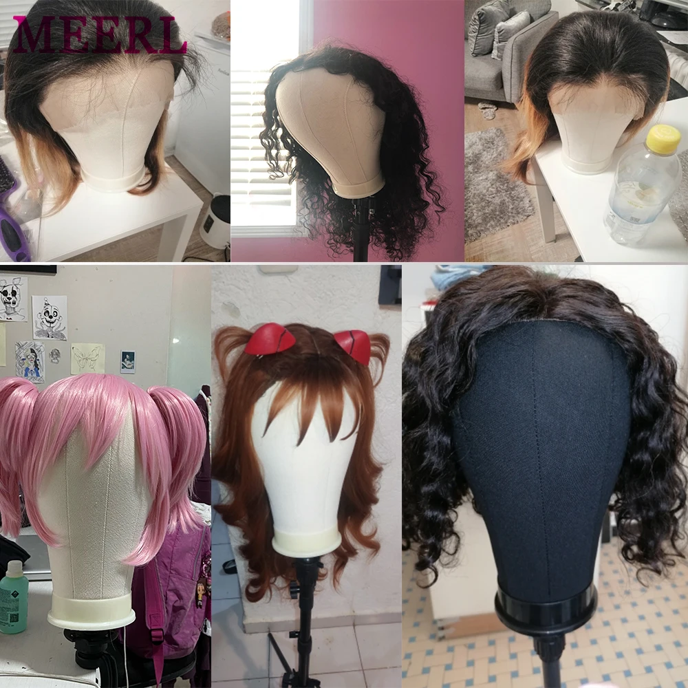 Training Mannequin Head Canvas Block Head Display Styling Mannequin Manikin  Head WigTripod Stand Free Get T Pins Wig Install Kit - AliExpress