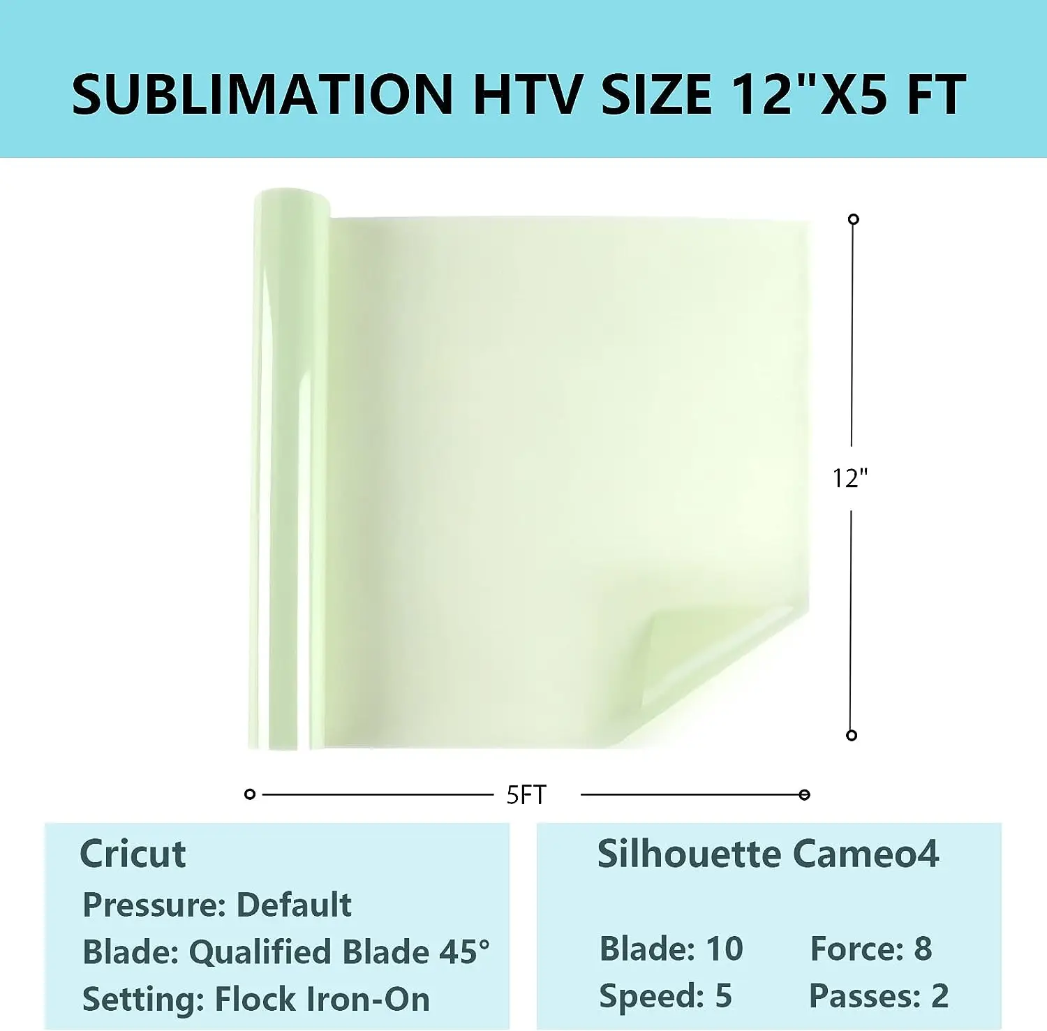 HTVRONT 12inX5ft Sublimation HTV for Dark Fabric Glossy/Matte Sublimation  Vinyl Wash Durable for T-Shirts/Bag/Hat/Pillow