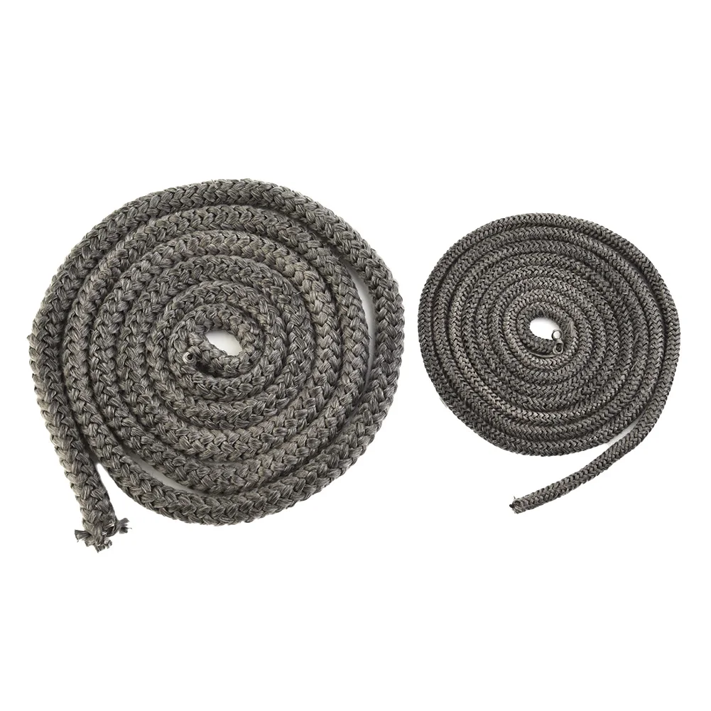 2m Length 10/12 Mm Fiberglass Black Stove/Fire Rope Wood Burning Stove Log Burner Door Seal For Boiler Industrial Oven Wood