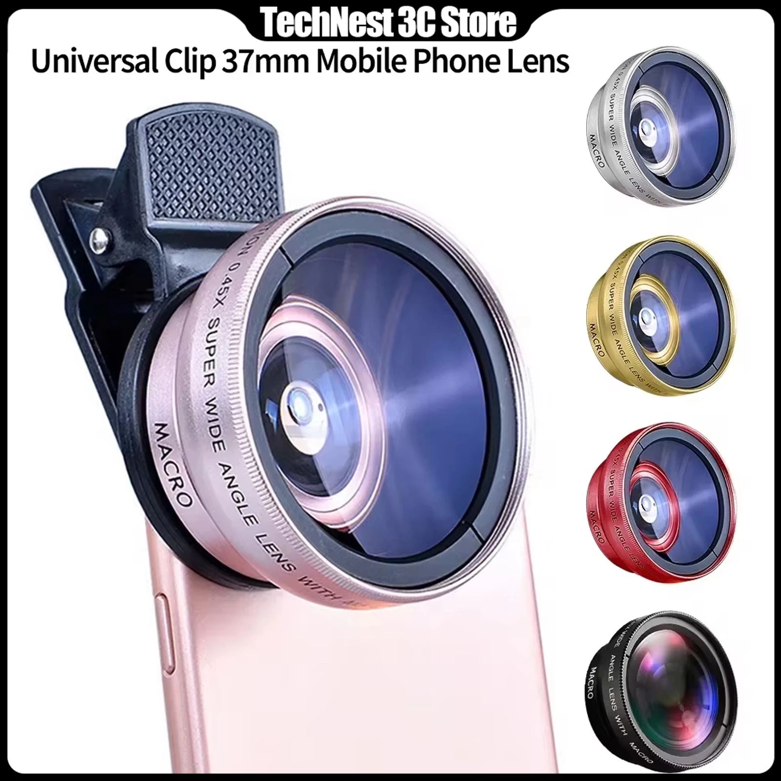 2 Functions Mobile Phone Lens 0.45X Wide Angle Len & 12.5X Macro HD Camera Lens Universal For iPhone Android Phone Smartphone 1