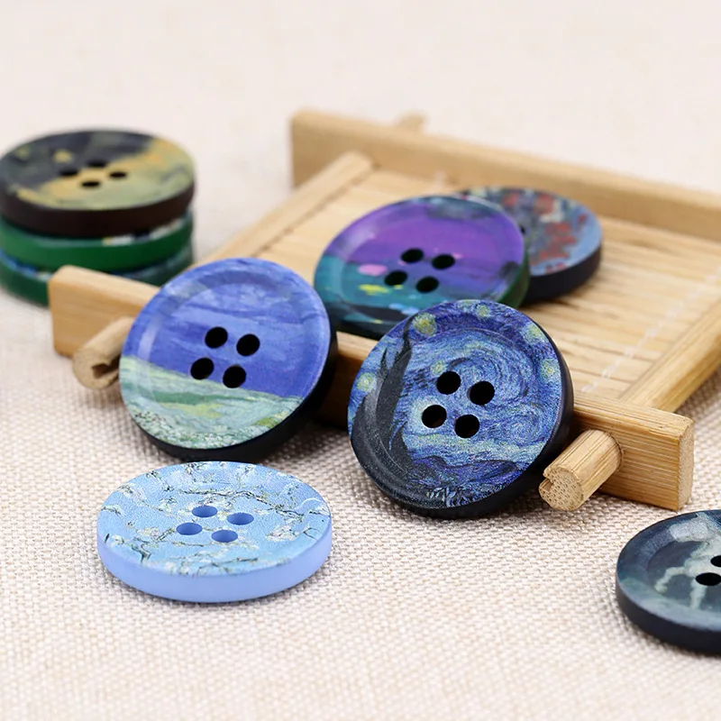 New Arrival Colorful Resin Buttons For Clothing 4 Holes 18mm-34mm Needlework Women Coat Suit Cardigan 6PCS Sewing Button KD3046