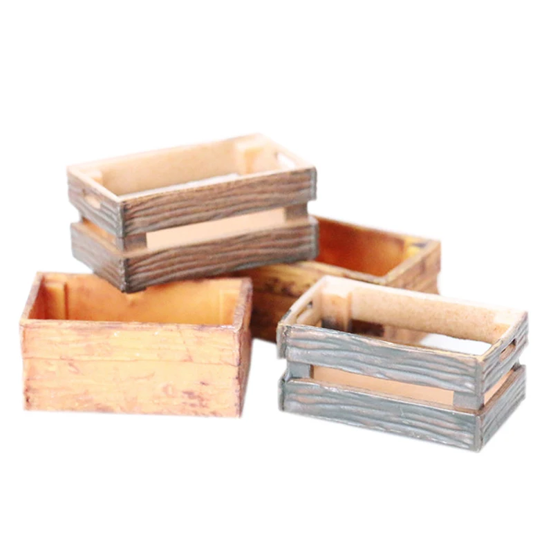 Miniature Dollhouse Storage Box and Decorative Frame Accessories