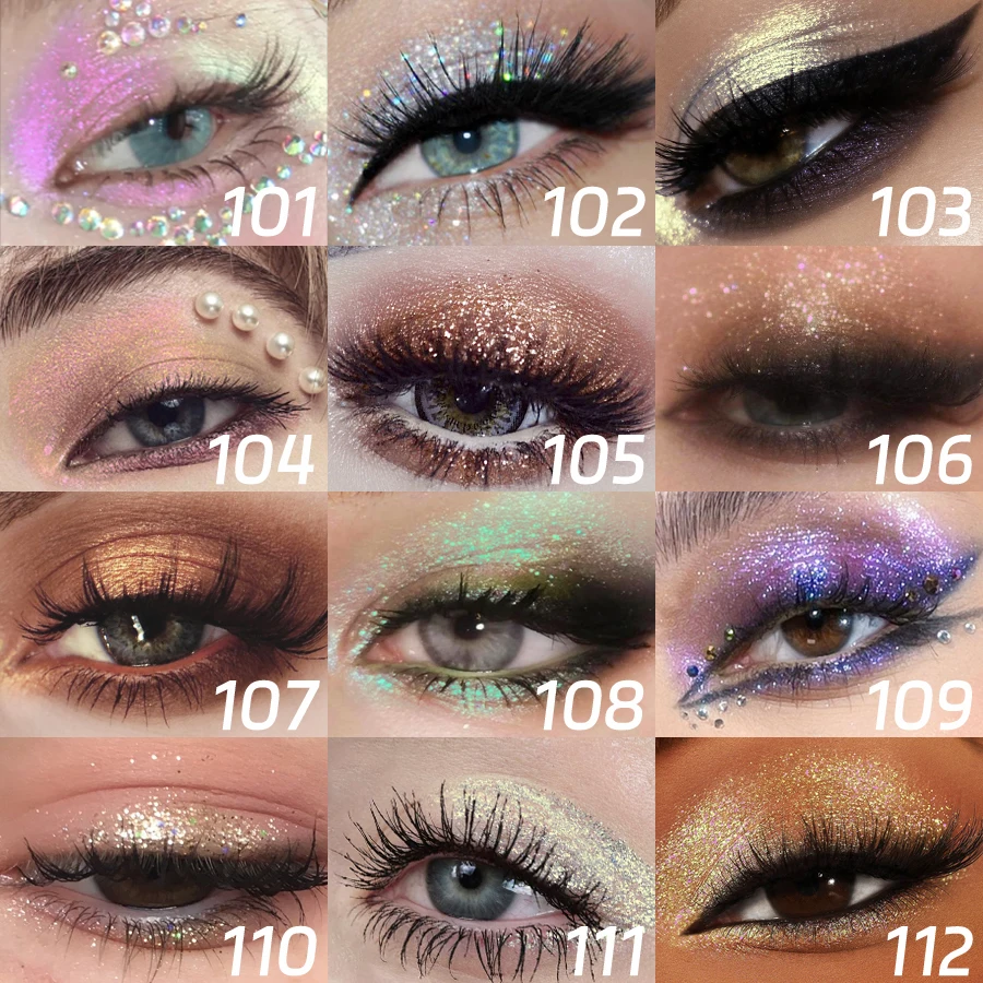 Glitter Liquid Eyeshadow, Silver Monochrome Tone, Waterproof Makeup Effect, Shimmer Pigment Eye Shadow Pallete Set 3