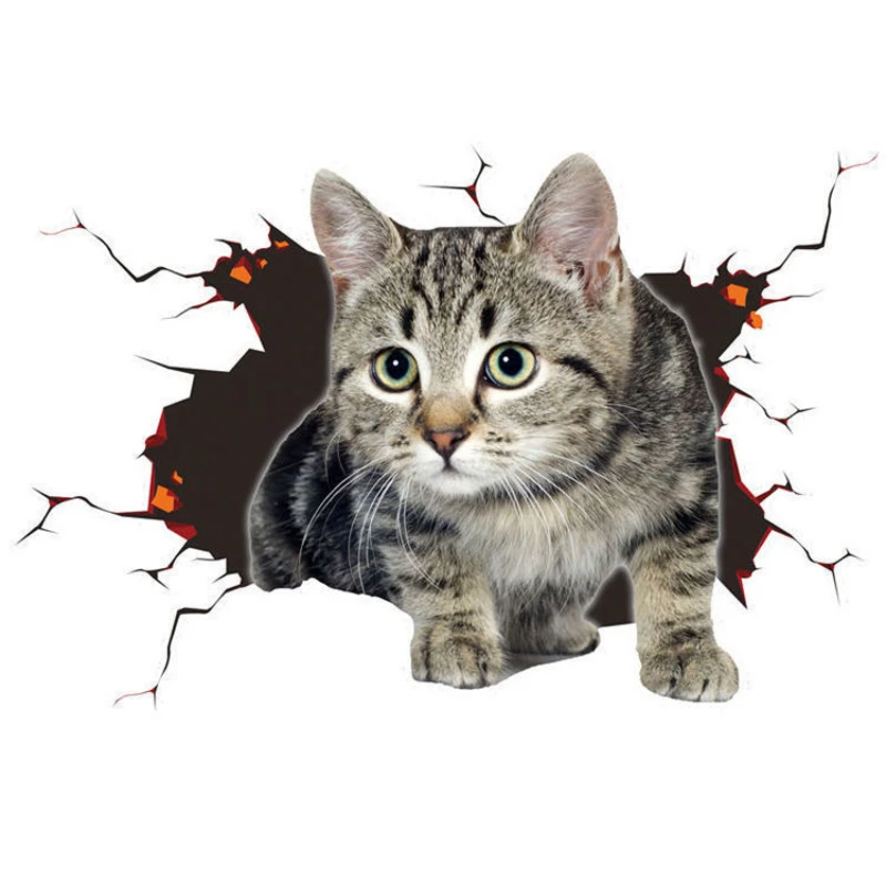 Scratch Cat Vinyl Creative Funny Removable Sticker for Toilet Decal Living Room Wall Window DIY Decoration