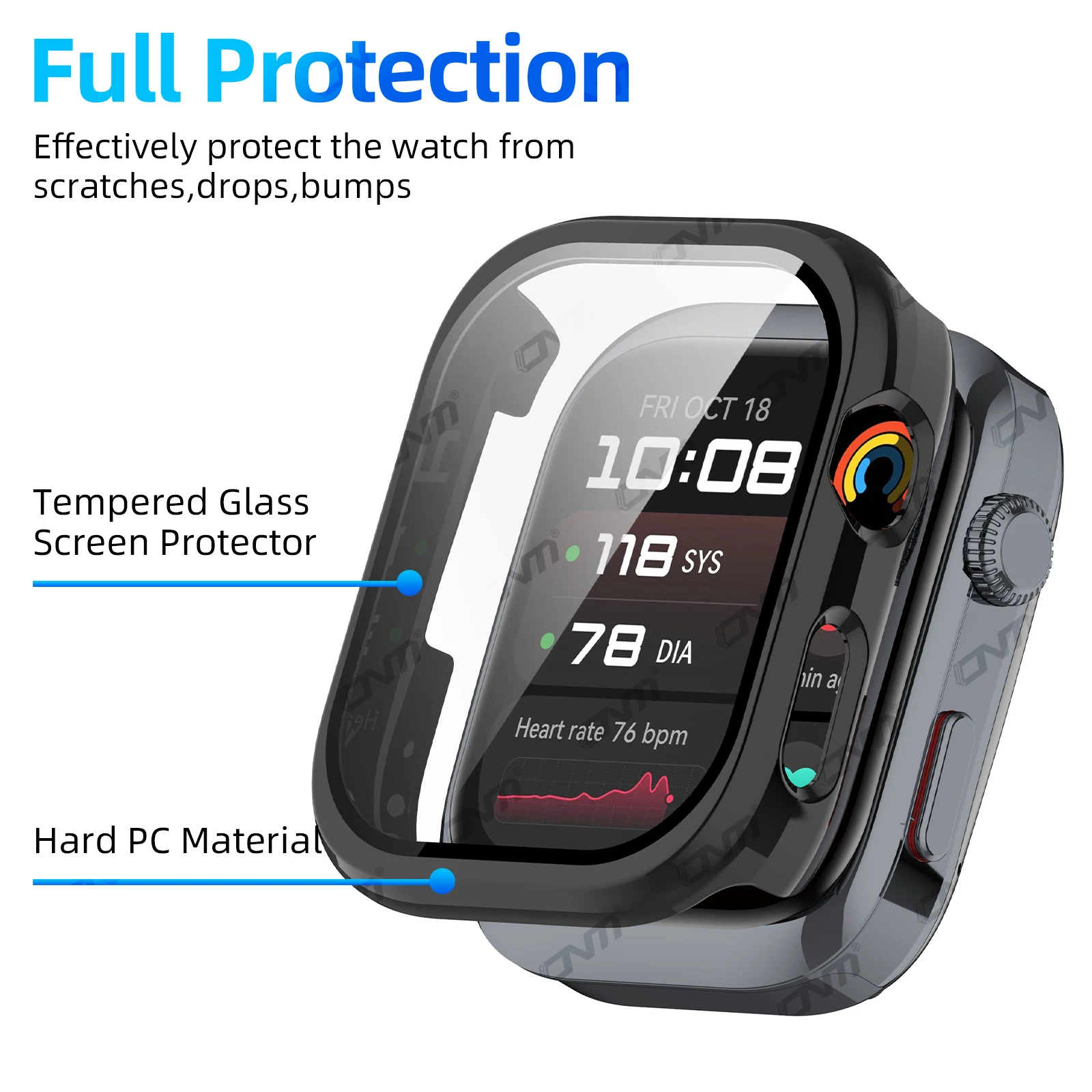 Durable Tempered Glass Screen Protector & Hard PC Bumper Case