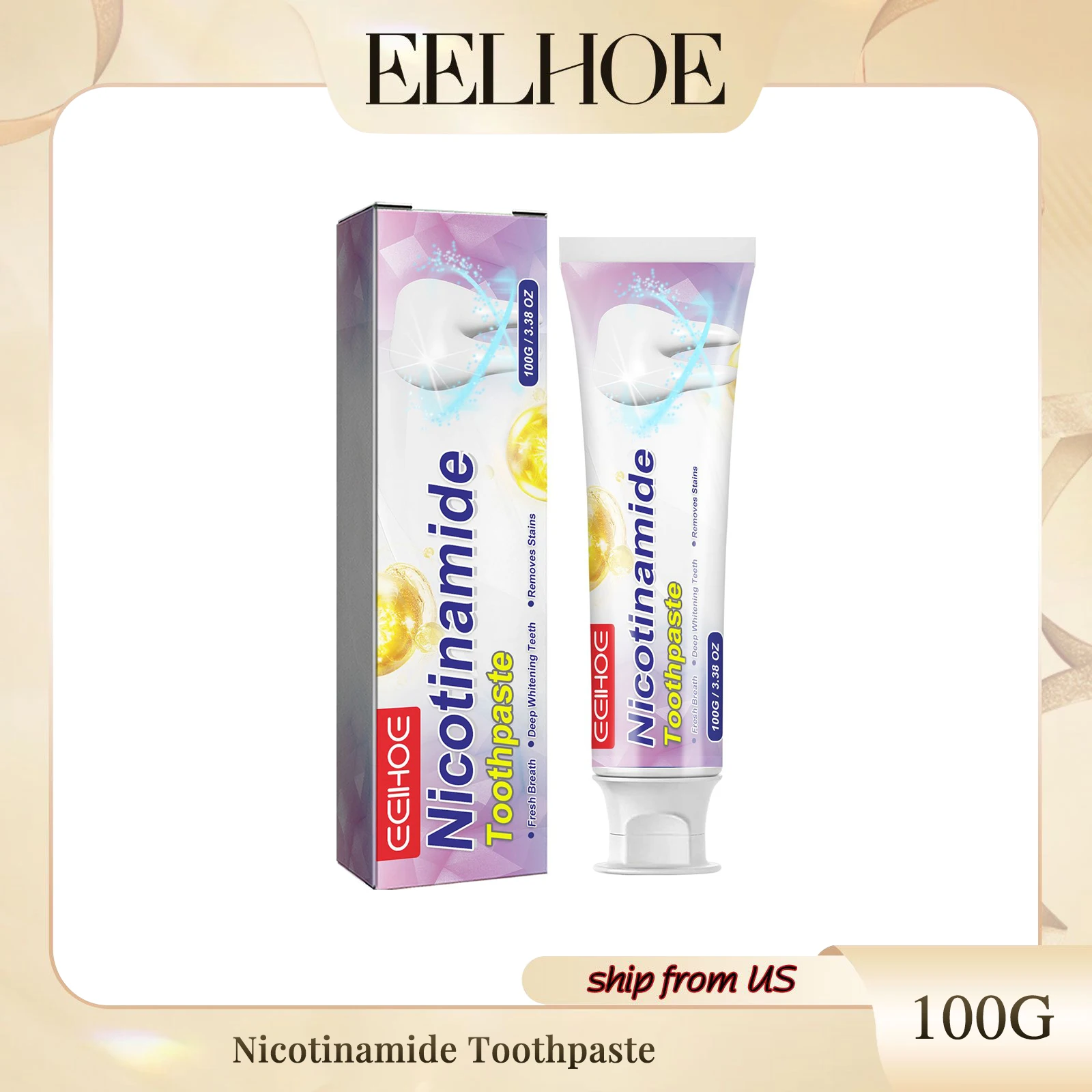 Eelhoe Nicotinamide Toothpaste Removes Tooth Stains Tartar Dazzler Toothpaste Freshens Breath Clean Mouth Brightening Toothpaste