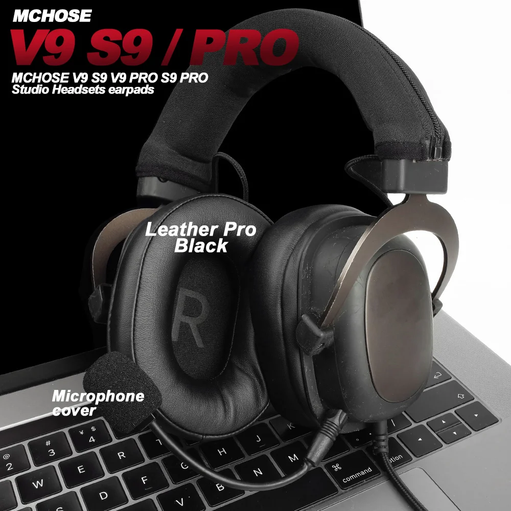 Replacement Foam Ear Pads for MCHOSE V9 S9 PRO,V9 PRO S9 PRO mchose x9 Headphones memory foam Earpads Protein Leather