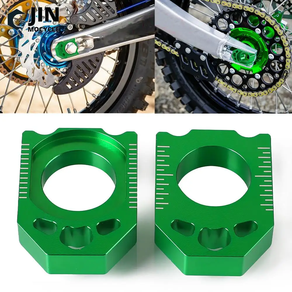 MotorcycleCNCGreenAxleBlockChainAdjusterForKAWASAKIKLX450RKLX
